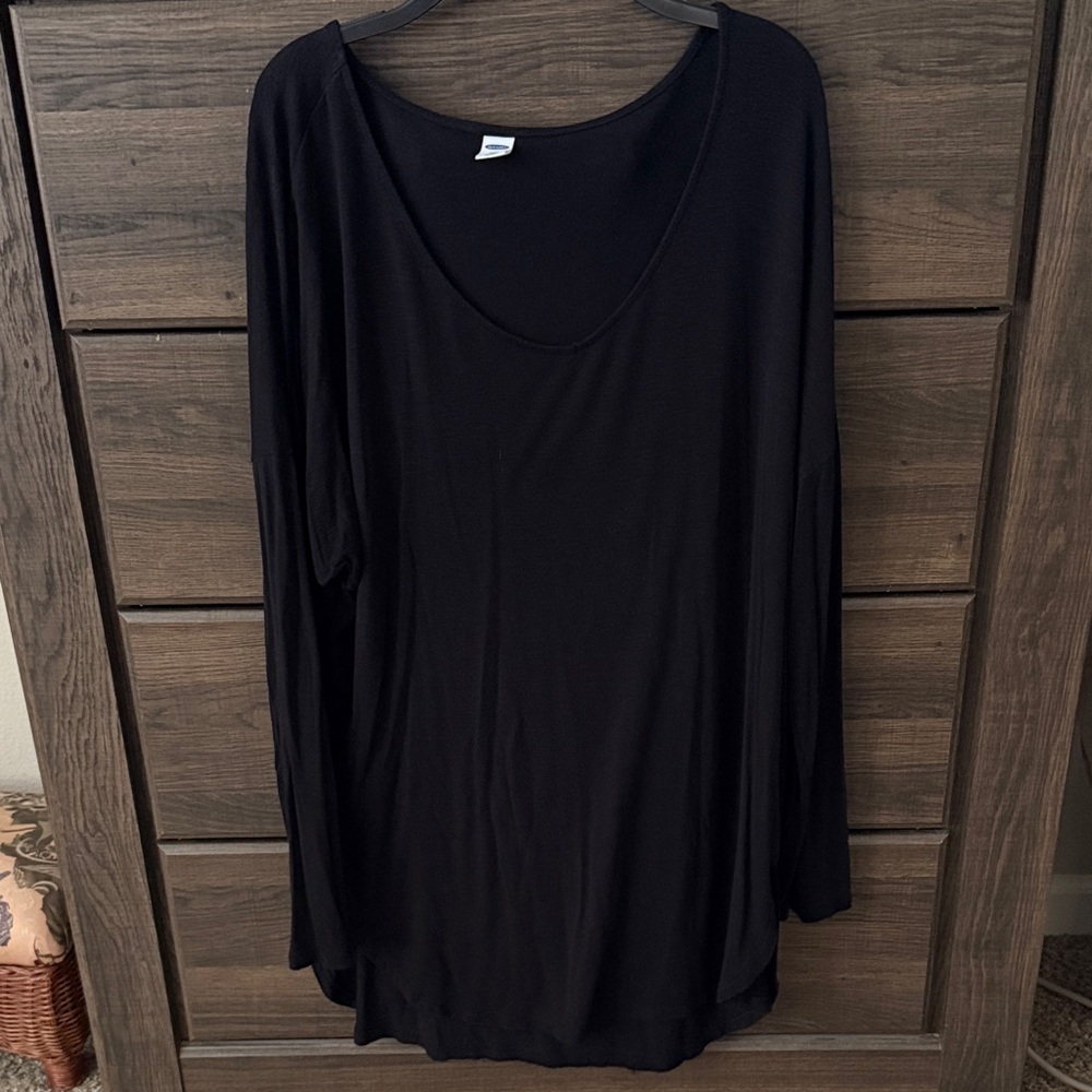 Old Navy Luxe Black Long Sleeve Top